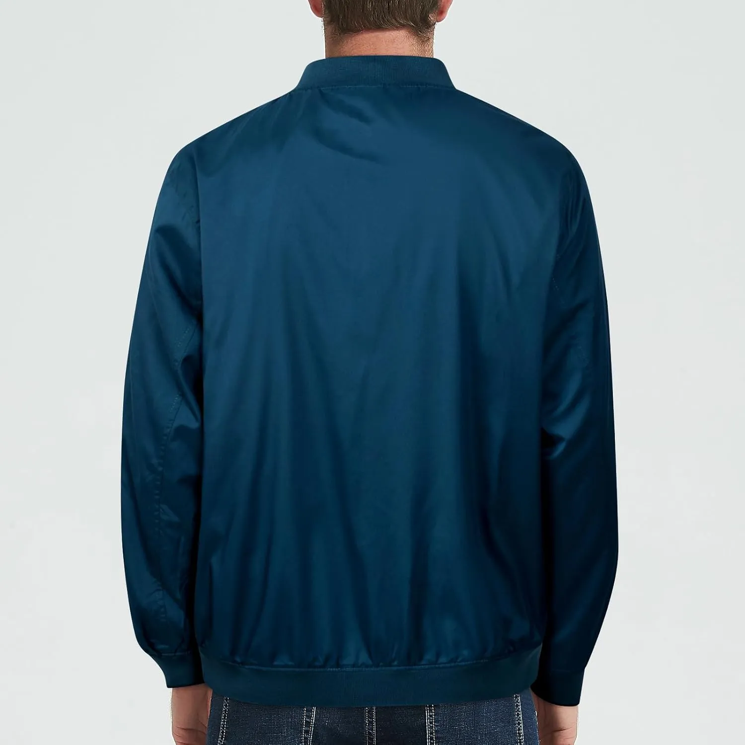 Mens Bomber Jacket Lightweight Causal Windbreaker Flight Track Jackets Waterproof Zip Up Outdoor Coat for Travel Golf