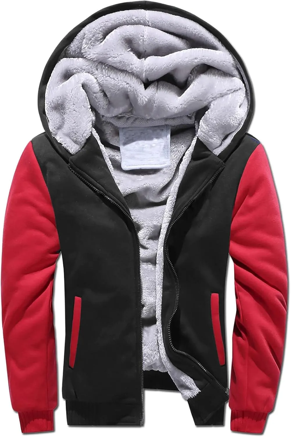 Men's Bomber Jackets Winter Workout Fleece Hoodie Jackets Full Zip Warm Thick Coats Waterproof Jacket, S-5XL