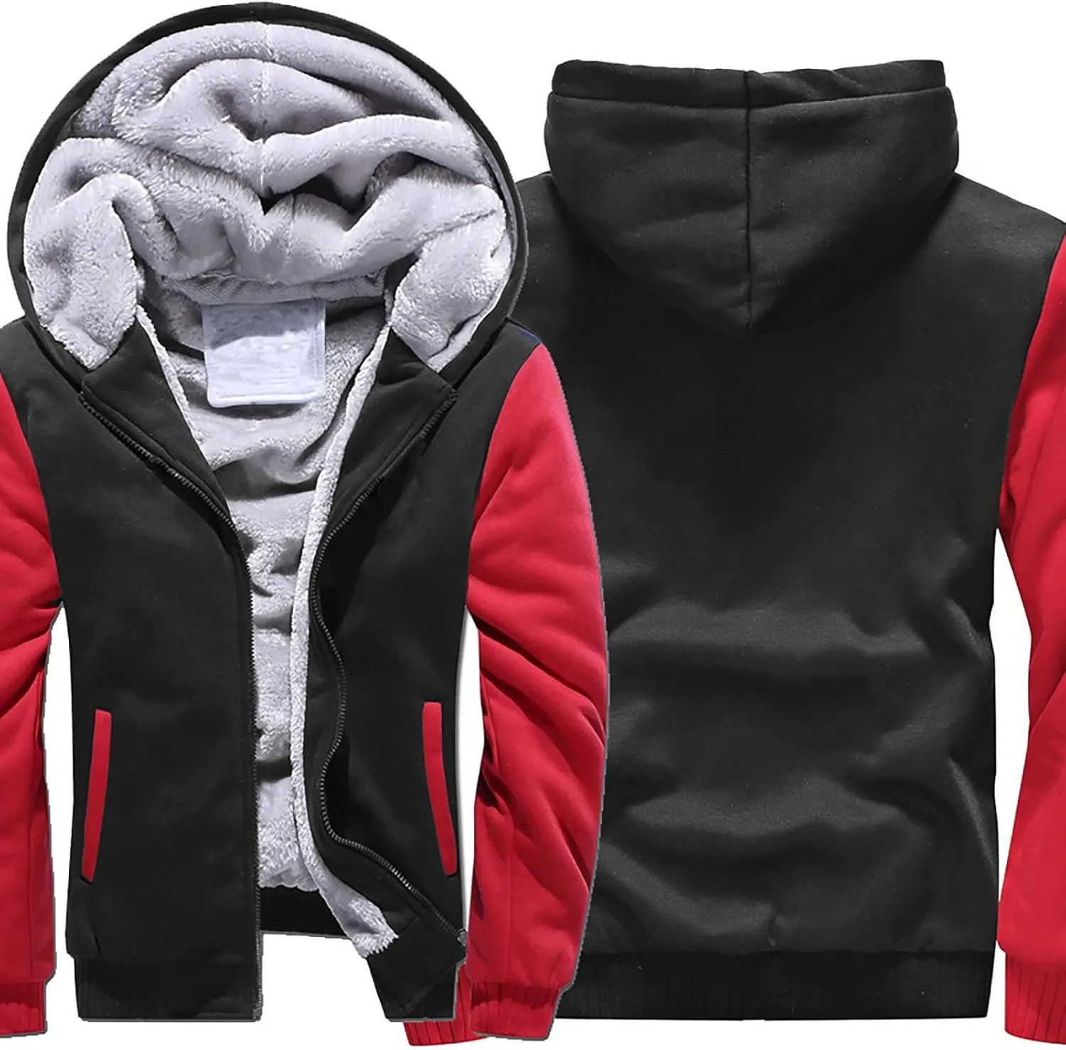 Men's Bomber Jackets Winter Workout Fleece Hoodie Jackets Full Zip Warm Thick Coats Waterproof Jacket, S-5XL