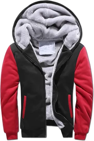 Men's Bomber Jackets Winter Workout Fleece Hoodie Jackets Full Zip Warm Thick Coats Waterproof Jacket, S-5XL