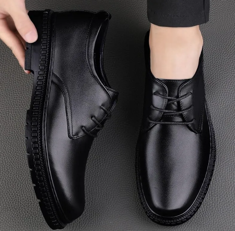 Men's Comfort Orthopedic Dress Shoes - Genuine Leather Lace Up Oxfords for Business & Casual Wear