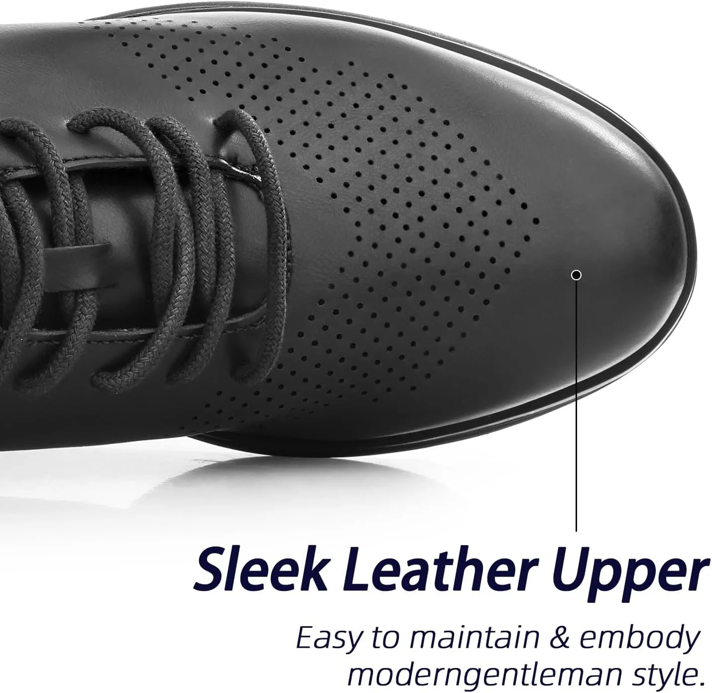 Men's Fashion Dress Sneakers Casual Walking Shoes Business Oxfords Comfortable Lightweight Breathable Tennis Lace-Up Mesh/Leather