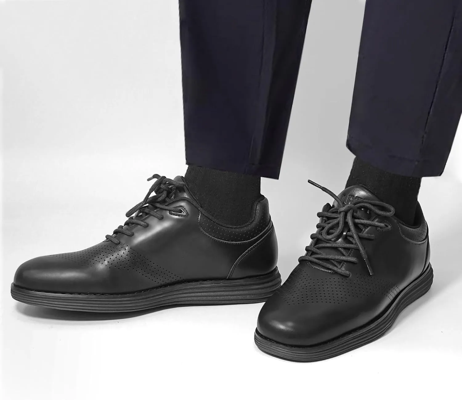 Men's Fashion Dress Sneakers Casual Walking Shoes Business Oxfords Comfortable Lightweight Breathable Tennis Lace-Up Mesh/Leather