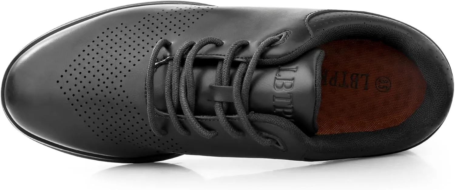 Men's Fashion Dress Sneakers Casual Walking Shoes Business Oxfords Comfortable Lightweight Breathable Tennis Lace-Up Mesh/Leather