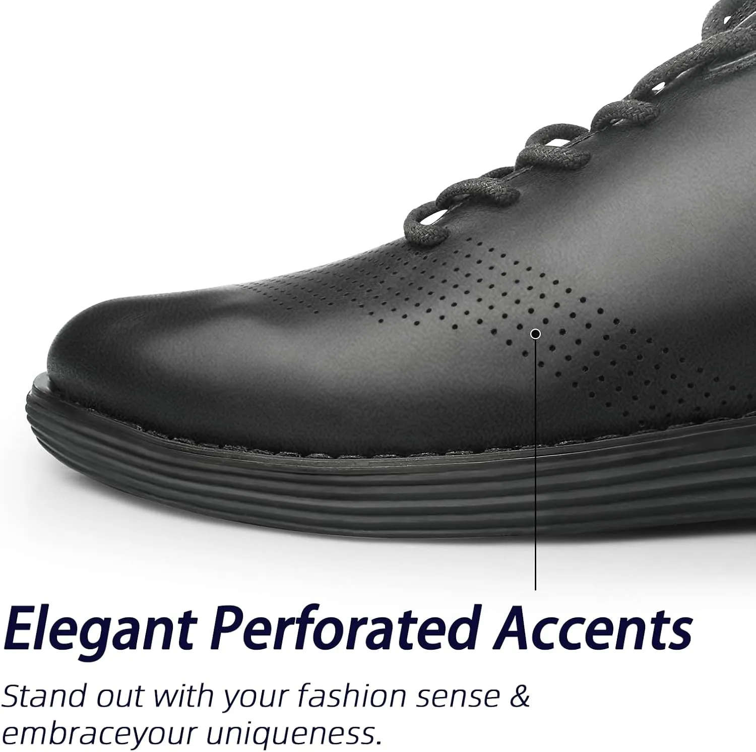Men's Fashion Dress Sneakers Casual Walking Shoes Business Oxfords Comfortable Lightweight Breathable Tennis Lace-Up Mesh/Leather
