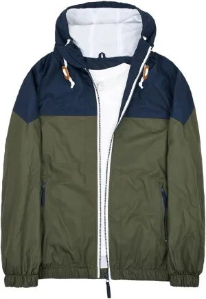 Mens Lightweight Jackets Waterproof Casual Rain Jacket Vintage Patchcolor Windbreaker Packable Raincoat Hiking Travel