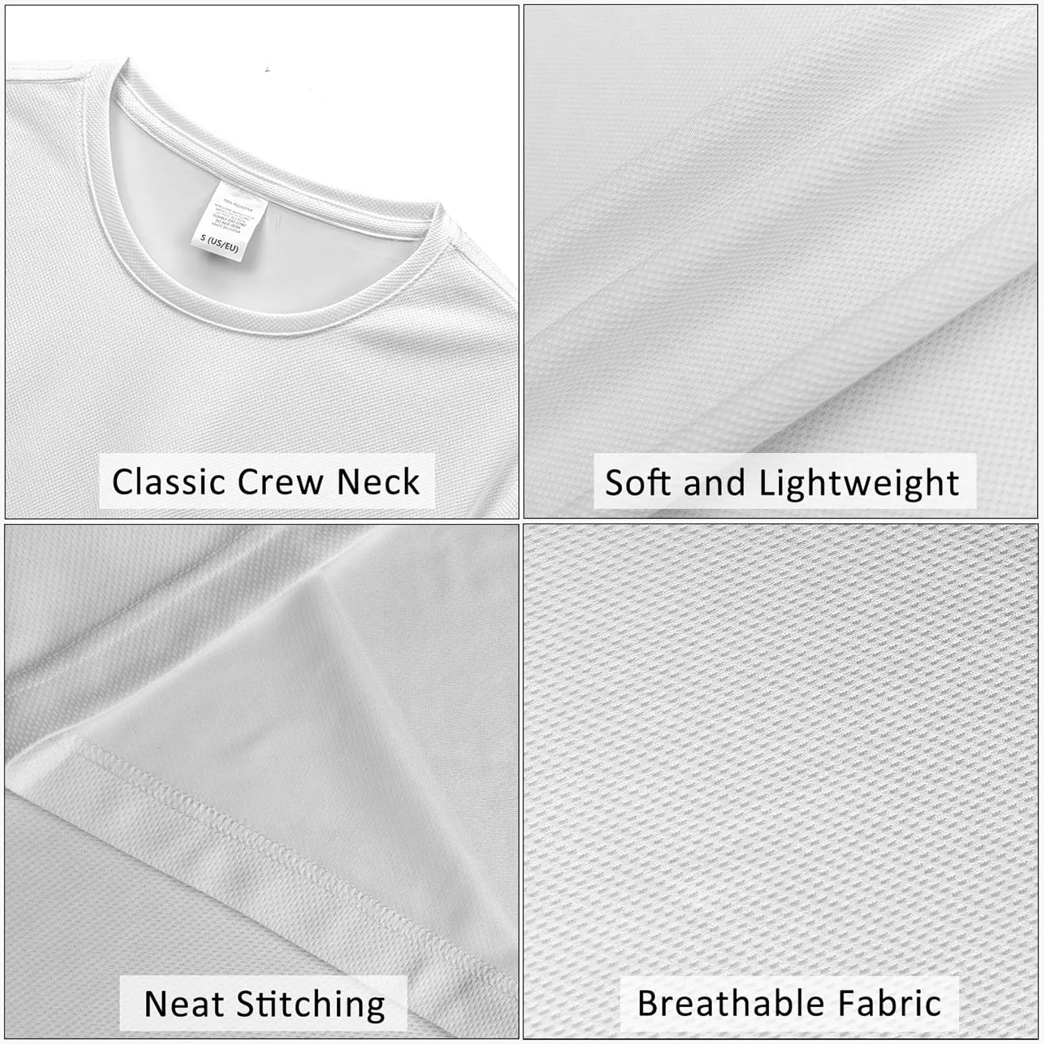 Mens Long Sleeve Quick Dry Workout Athletic T Shirt Running Moisture Wicking Classic Tee Shirts