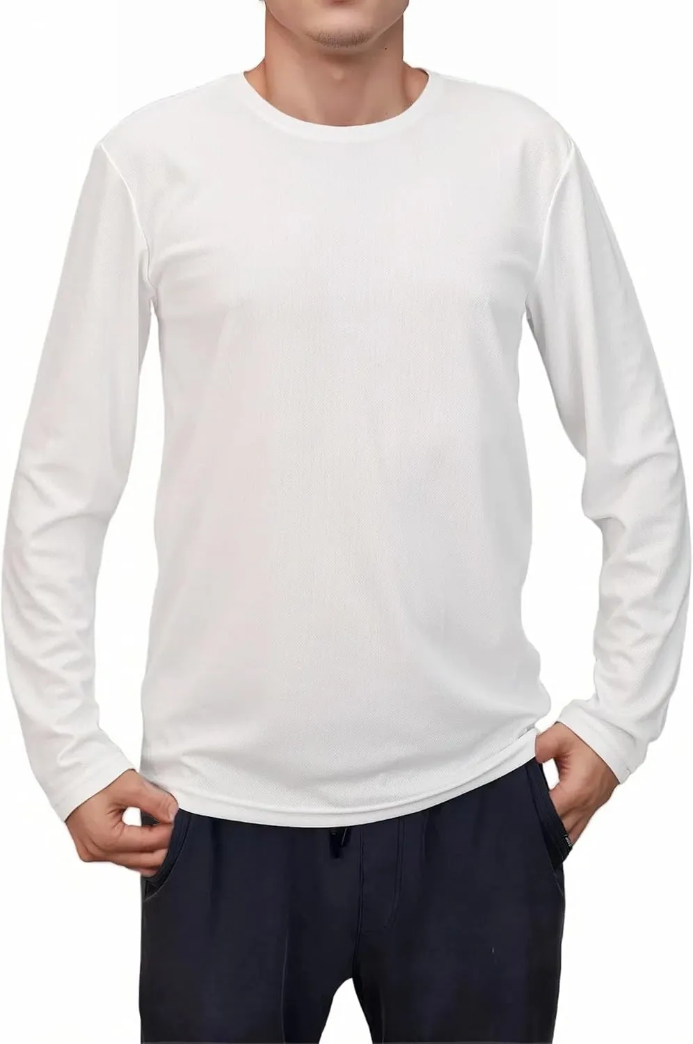 Mens Long Sleeve Quick Dry Workout Athletic T Shirt Running Moisture Wicking Classic Tee Shirts