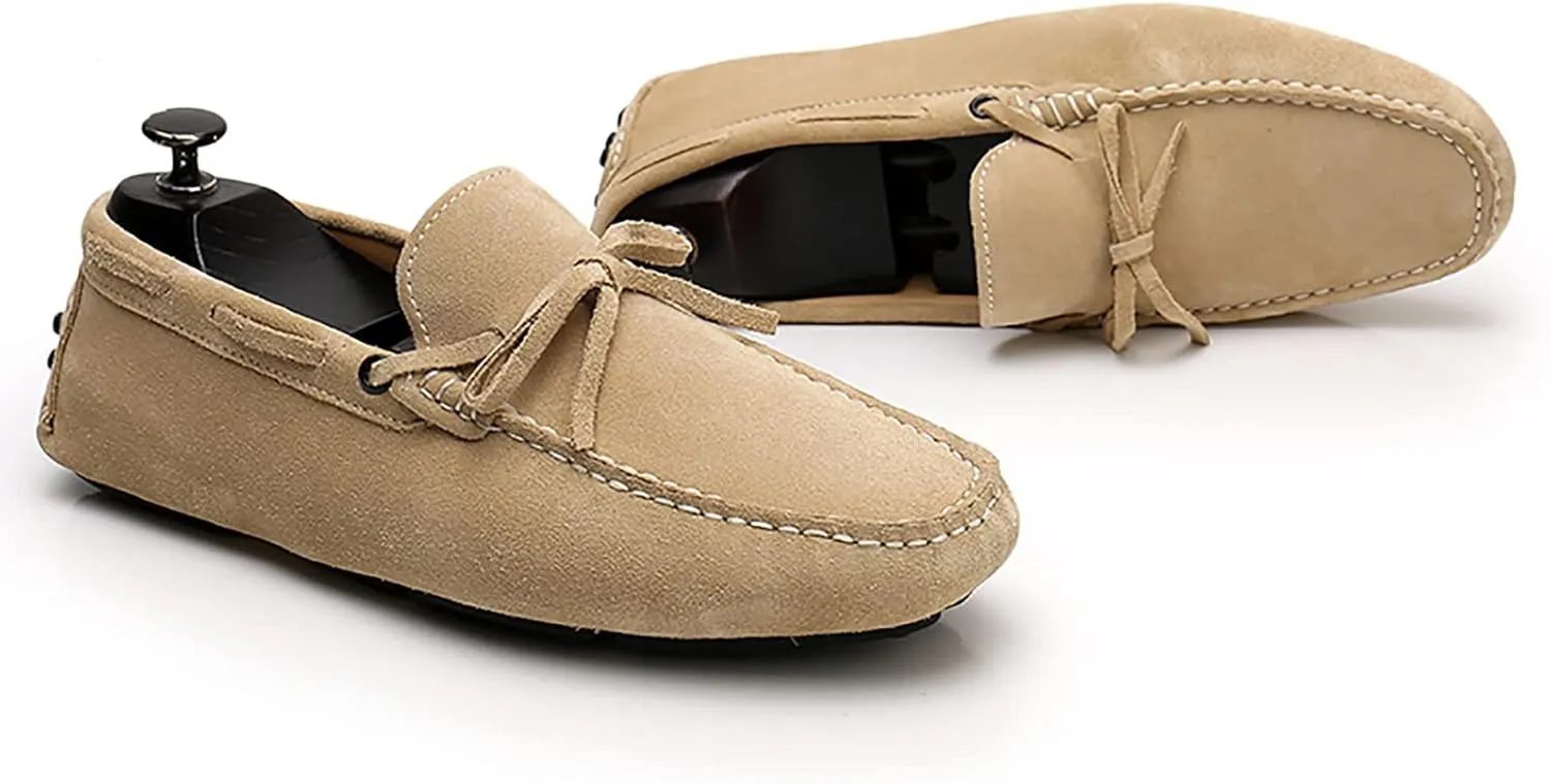 Men's Soft Suede Driving Loafers Shoes Handmade Moccasin Slippers Business Shoes Leather Loafers Casual Shoes for Men Slip On Boat Shoes