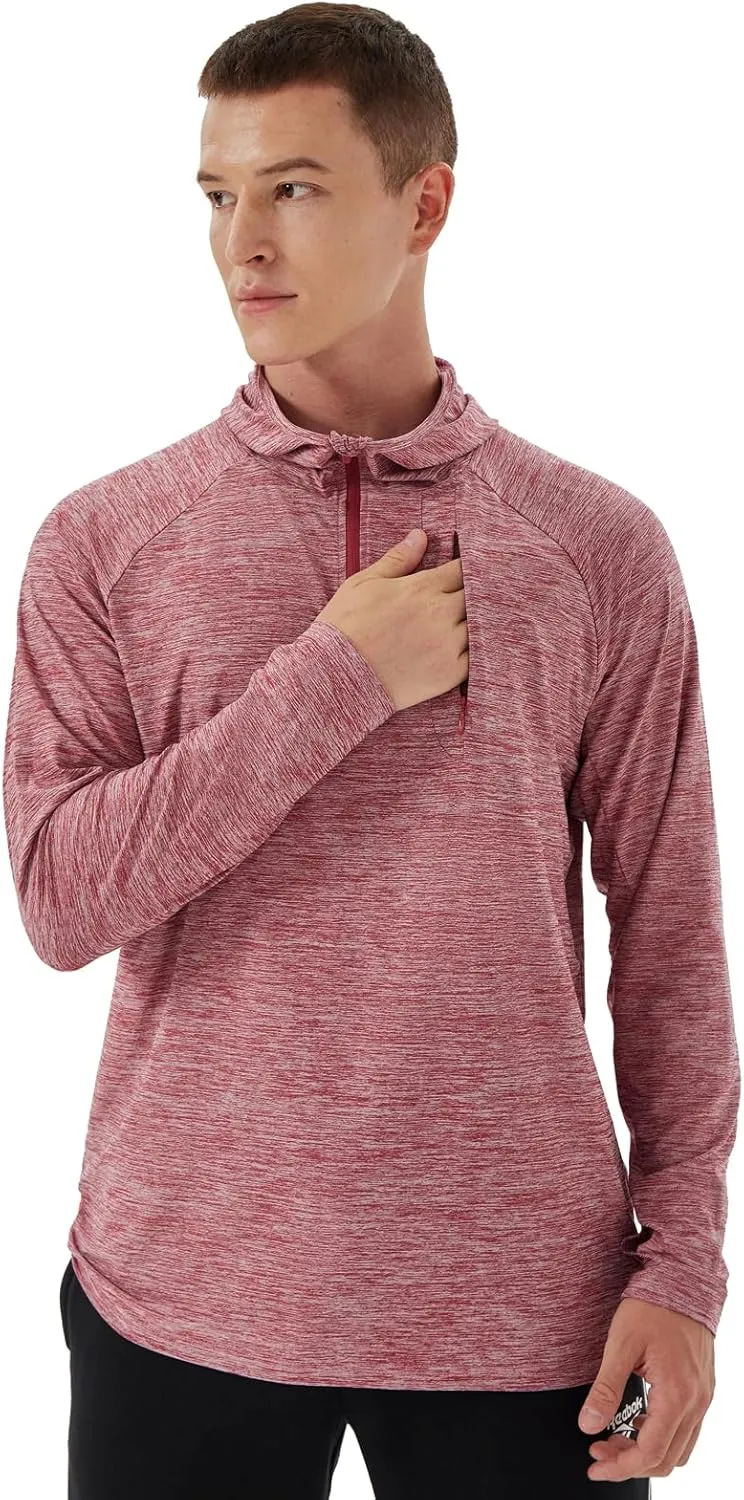 Mens UPF 50  UV Full Zip Sun Protection Hoodie Jacket With Thumb holes Cooling Lightweight Fishing Hiking Cooling Shirts men