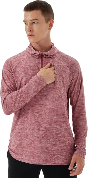 Mens UPF 50  UV Full Zip Sun Protection Hoodie Jacket With Thumb holes Cooling Lightweight Fishing Hiking Cooling Shirts men