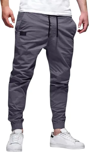 Mens Workout Cargo Sweatpants Pants Pockets Men's Pants Mens Active Athletic Sweatpants Fleece Open Bottom Drawstring