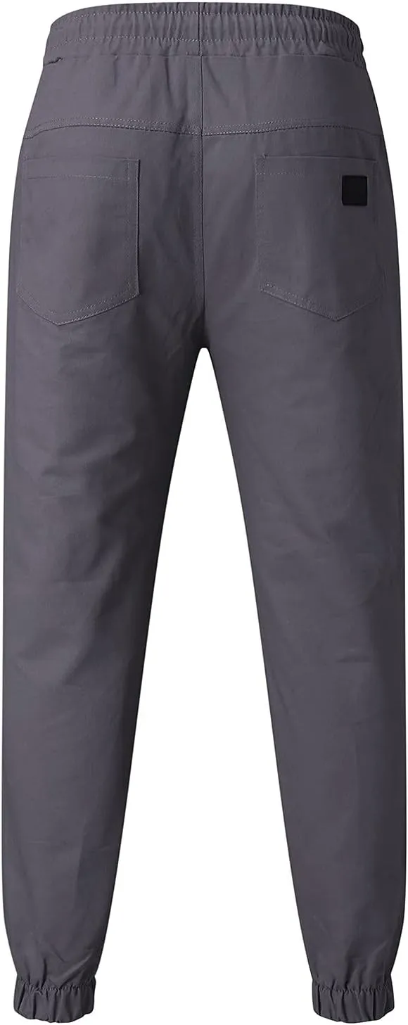 Mens Workout Cargo Sweatpants Pants Pockets Men's Pants Mens Active Athletic Sweatpants Fleece Open Bottom Drawstring