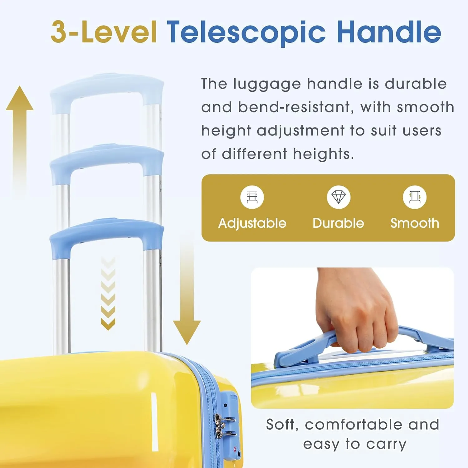 Merax Hardshell Luggage Set 3 Piece  20"/24"/28" Expandable Colorful Glossy Suitcases with Spinner Wheels and TSA Lock, Lightweight Durable PC ABS for Stylish Travel (Orange and Blue)