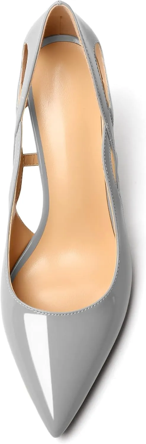 Mettesally Womens High Heel Pumps Pointed Closed Toe Heeled Shoes Stiletto High Heels Slip On Cross Strap Dress Party Shoes
