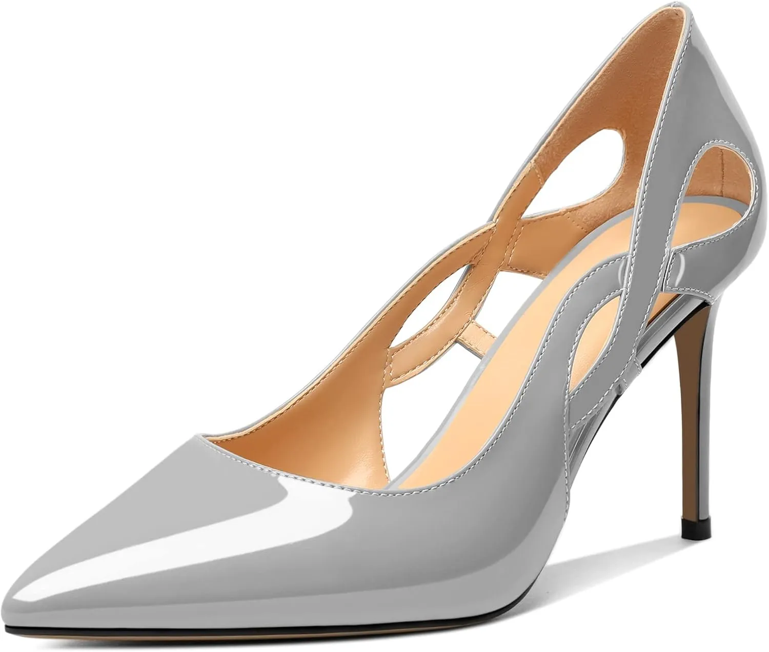 Mettesally Womens High Heel Pumps Pointed Closed Toe Heeled Shoes Stiletto High Heels Slip On Cross Strap Dress Party Shoes