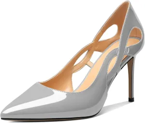 Mettesally Womens High Heel Pumps Pointed Closed Toe Heeled Shoes Stiletto High Heels Slip On Cross Strap Dress Party Shoes