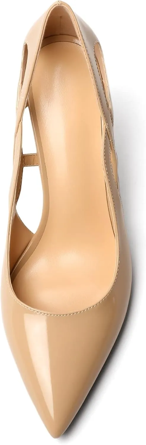 Mettesally Womens High Heel Pumps Pointed Closed Toe Heeled Shoes Stiletto High Heels Slip On Cross Strap Dress Party Shoes