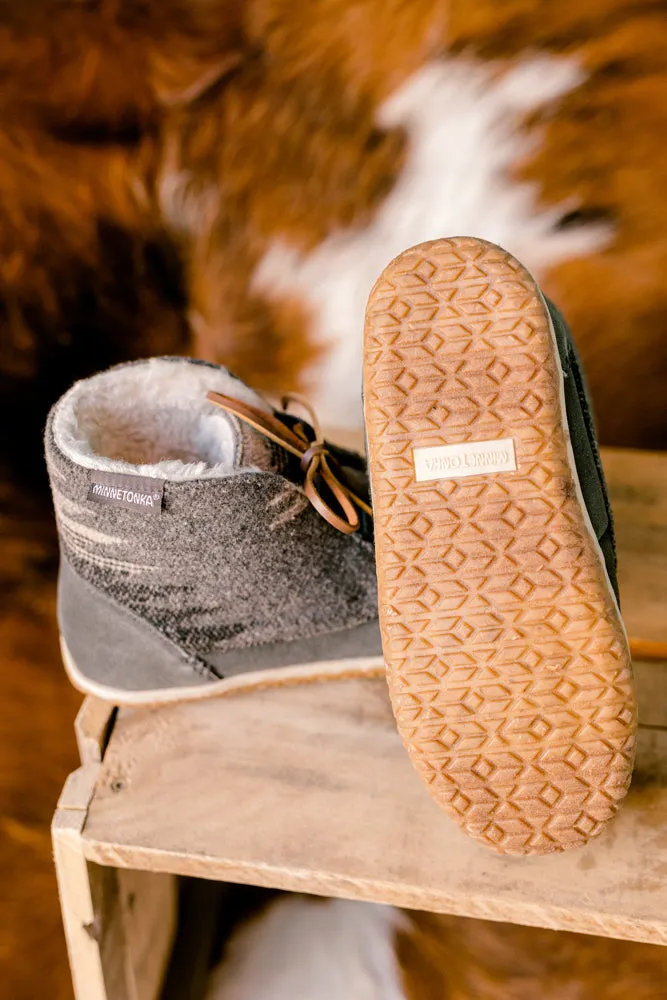 Minnetonka Torrey Moccasin Boots [Grey Aztec] ✙ON SALE NOW✙