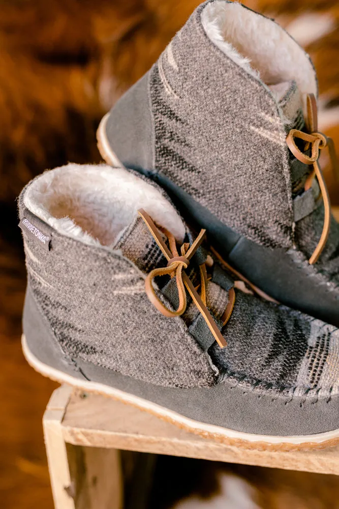 Minnetonka Torrey Moccasin Boots [Grey Aztec] ✙ON SALE NOW✙