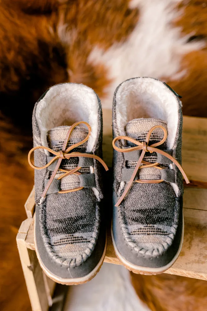 Minnetonka Torrey Moccasin Boots [Grey Aztec] ✙ON SALE NOW✙
