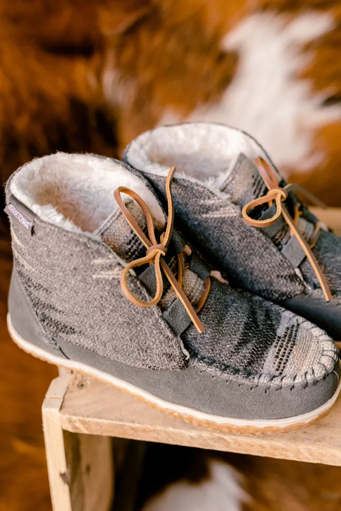 Minnetonka Torrey Moccasin Boots [Grey Aztec] ✙ON SALE NOW✙