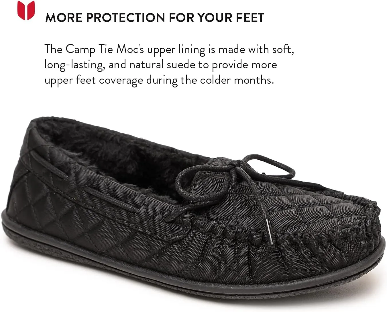 Minnetonka Women??s Camp Tie Moc ?? Cozy, Suede Moccasin Slippers for Women with Plush Pile Lining, Cushioned Footbed, and Durable Sole for Indoor & Outdoor Comfort