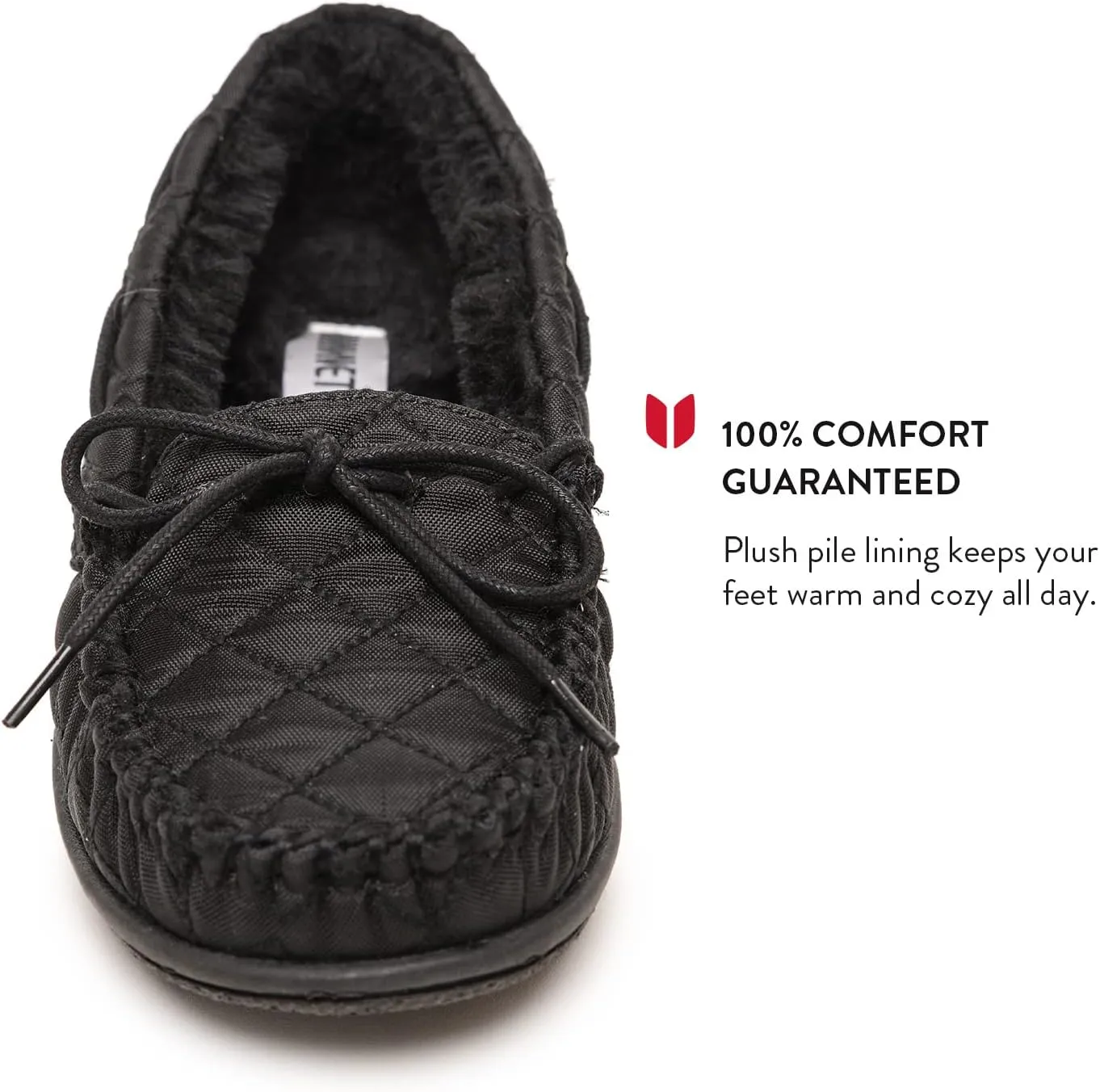 Minnetonka Women??s Camp Tie Moc ?? Cozy, Suede Moccasin Slippers for Women with Plush Pile Lining, Cushioned Footbed, and Durable Sole for Indoor & Outdoor Comfort