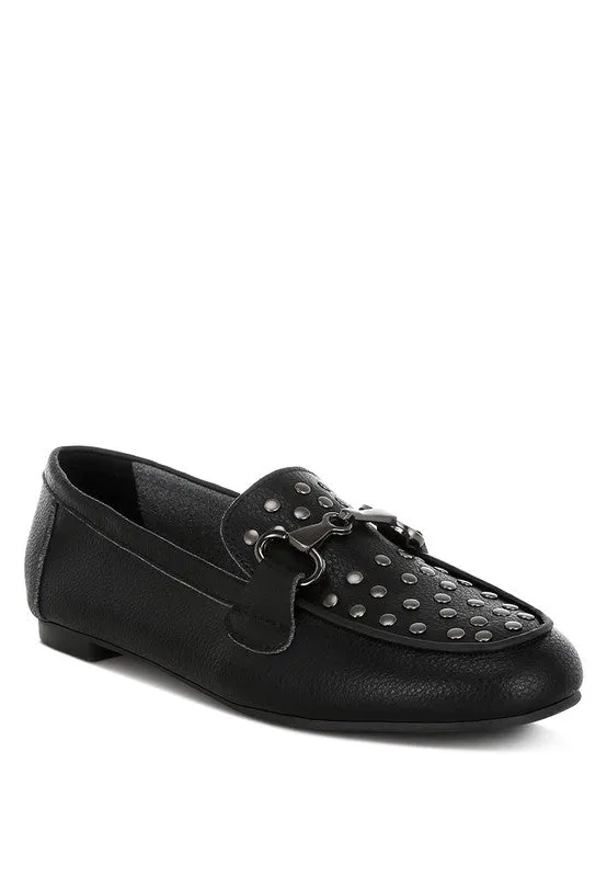 Modaha Horsebit & Embellished Real Leather Loafers for Women