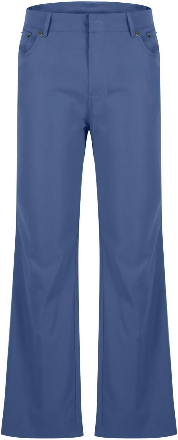 Muscularfit Men's Pants Slim Fit Stretch Fashion Chino Bell Bottom Flares Pants Causal Vintage Zipper Button Autumn Trousers
