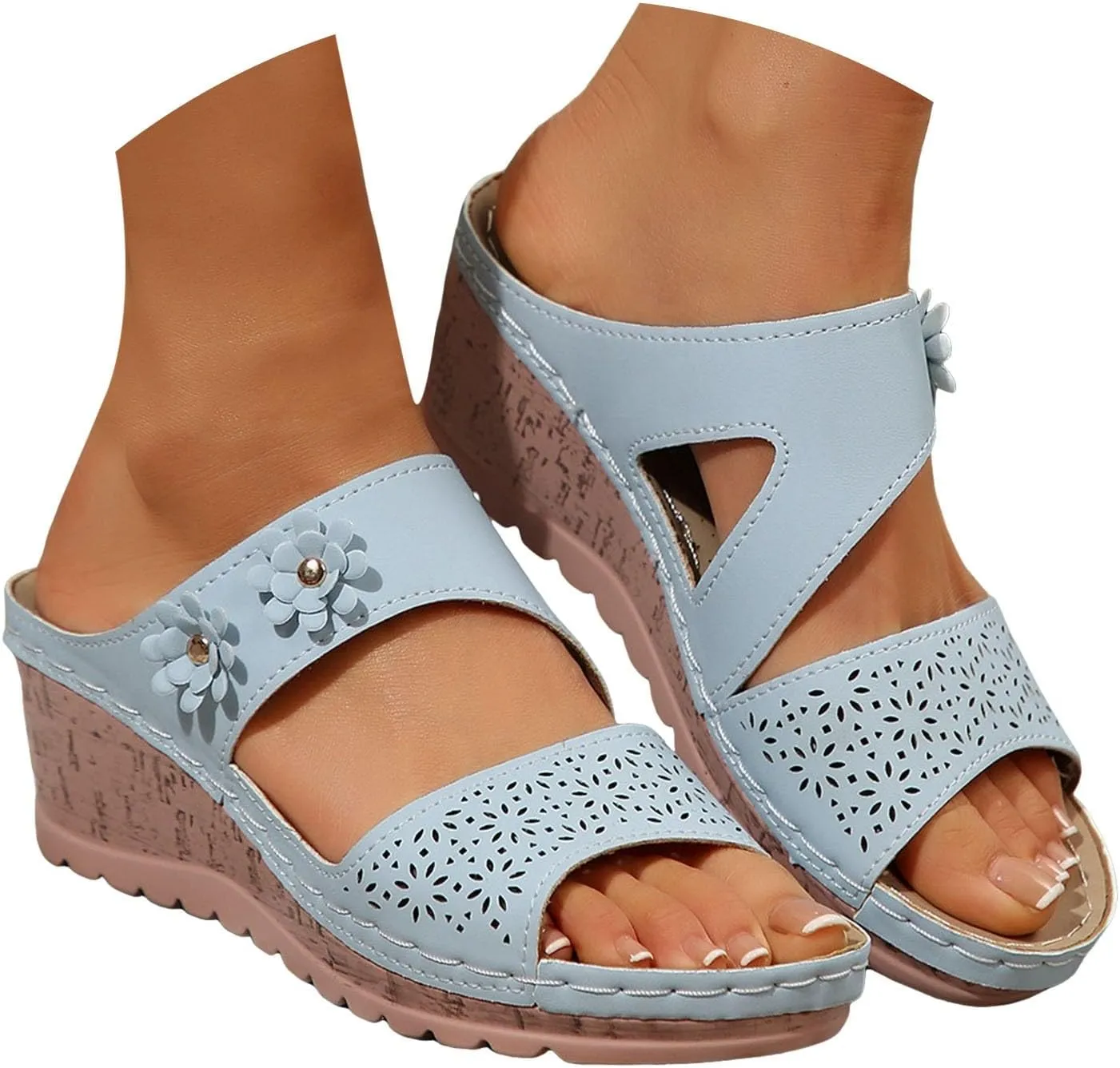 Orthopedic Wedge Sandals for Women Platform Slip-On Fashion Sandals Outdoor Comfortable Breathable Stylish Casual Footwear Summer Sandals Comfortable Casual Sandals