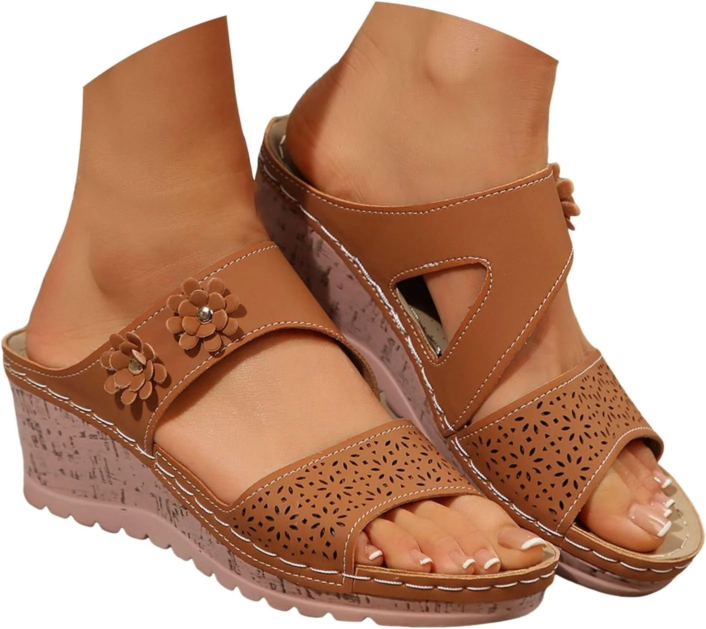Orthopedic Wedge Sandals for Women Platform Slip-On Fashion Sandals Outdoor Comfortable Breathable Stylish Casual Footwear Summer Sandals Comfortable Casual Sandals