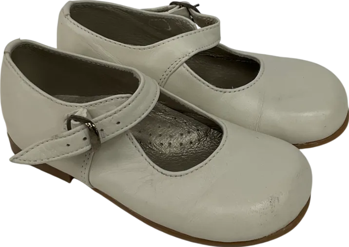 Papouelli Cream Sienna Leather Shoes UK 7 EU 24 