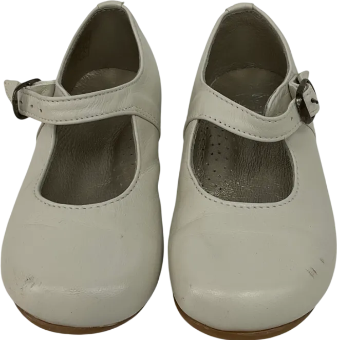 Papouelli Cream Sienna Leather Shoes UK 7 EU 24 