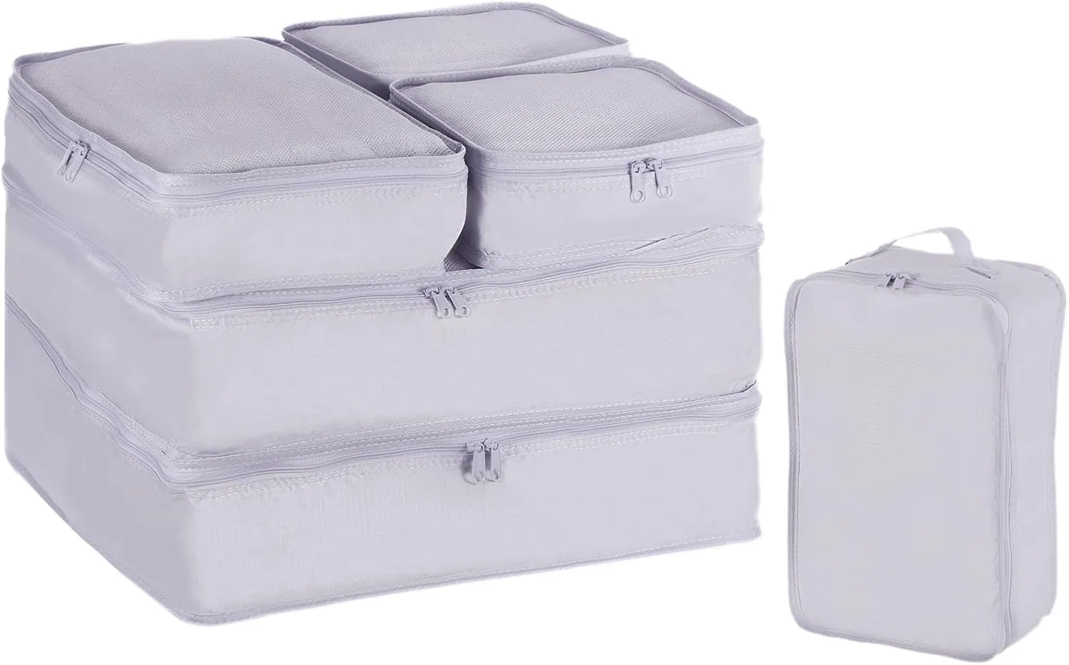PATIKIL 6 Set Travel Packing Cube, Travel Bags Organizer for Luggage Waterproof Suitcase Organizer Bags Set Travel Essentials with Shoe Bag for Carry on Suitcases, Gray