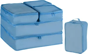 PATIKIL 6 Set Travel Packing Cube, Travel Bags Organizer for Luggage Waterproof Suitcase Organizer Bags Set Travel Essentials with Shoe Bag for Carry on Suitcases, Sea Blue