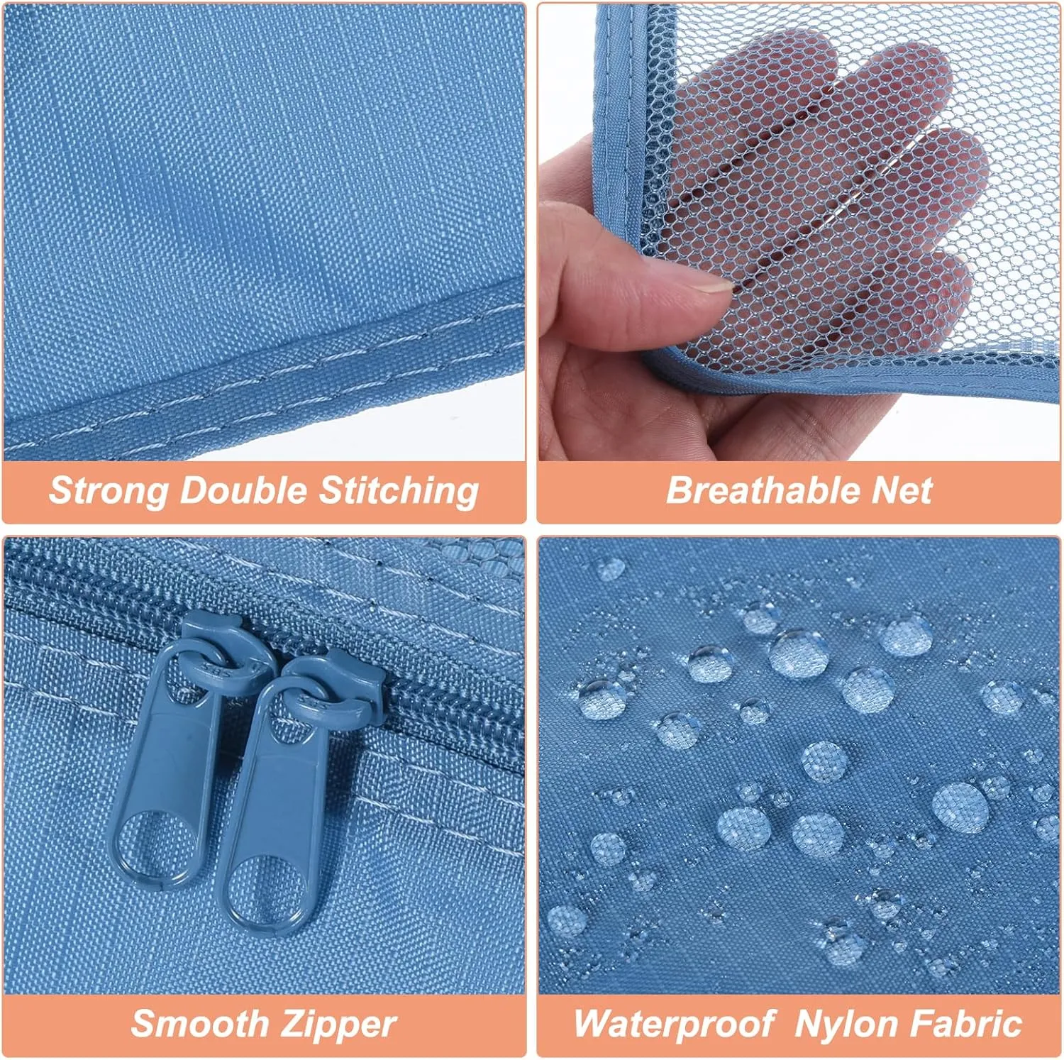 PATIKIL 6 Set Travel Packing Cube, Travel Bags Organizer for Luggage Waterproof Suitcase Organizer Bags Set Travel Essentials with Shoe Bag for Carry on Suitcases, Sea Blue