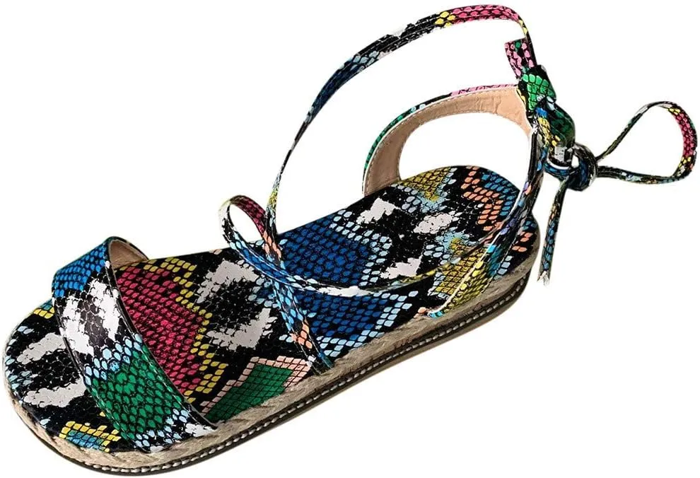 peqiut Casual Sandals Women Flat Platform Adjustable Strap Sandals for Women Slip On Shoes Casual Beach Sandals