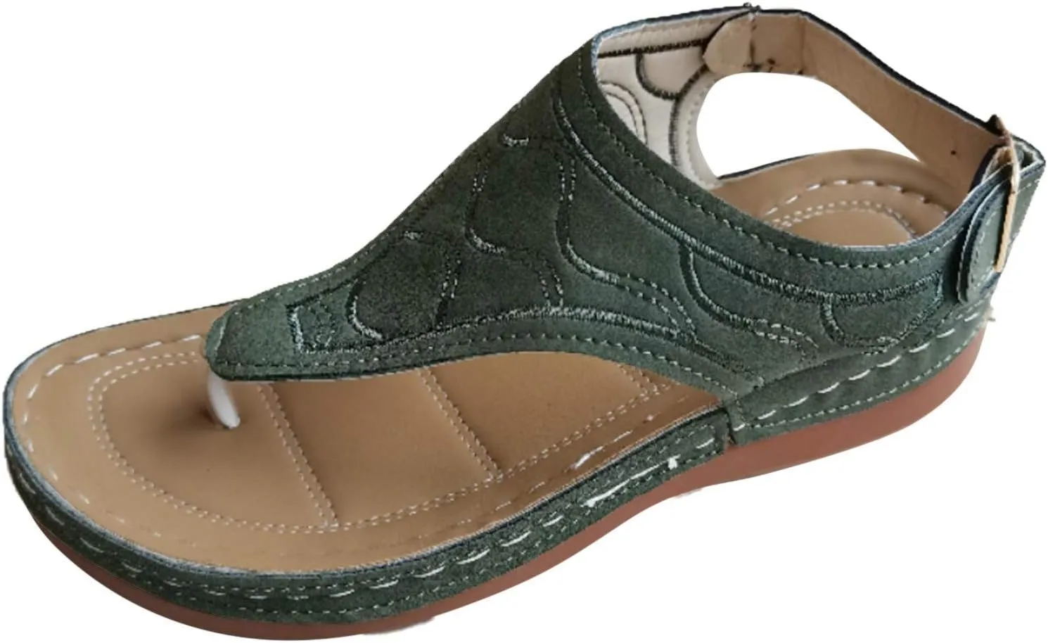 peqiut Casual Sandals Women Flat Platform Strap Sandals for Women Orthopedic Clip Toe Flip Flops Boho Casual Sandals