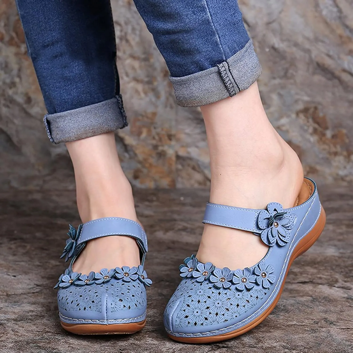 peqiut Casual Sandals Women Orthopedic Sandals for Women Arch Support Strap Shoes Comfortable Slip On Casual Sandals