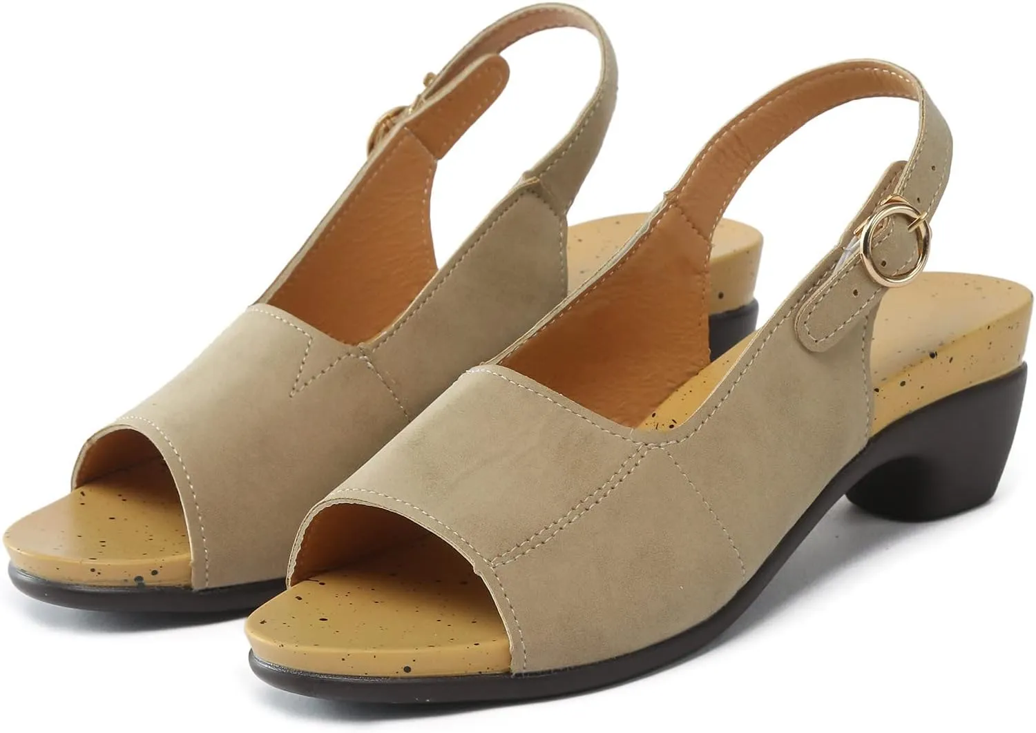 peqiut Casual Sandals Women Orthopedic Sandals for Women Chunky Heel Strap Shoes Comfortable Slip On Casual Sandals