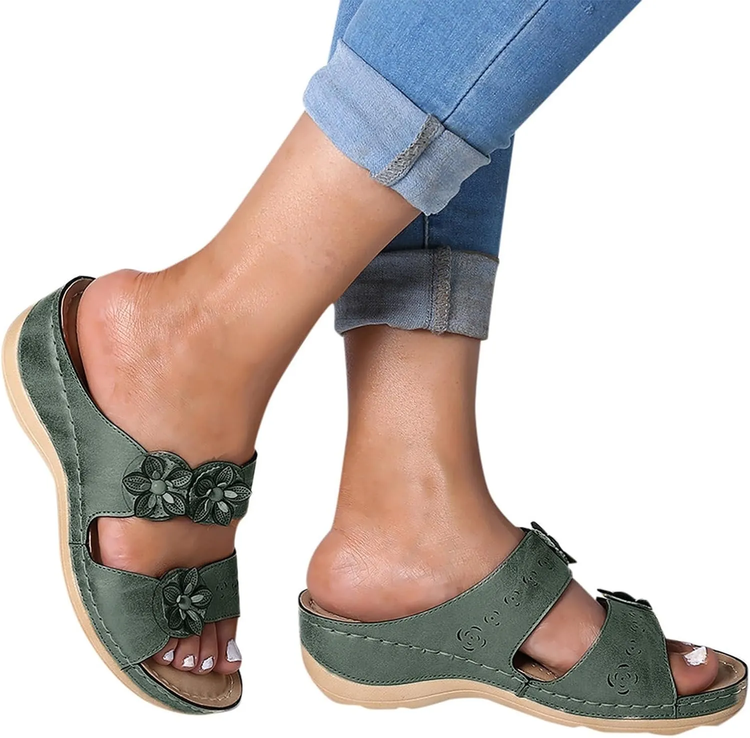 peqiut Casual Sandals Women Platform Sandals for Women Clip Toe Dress Flip Flops Comfortable Casual Sandals