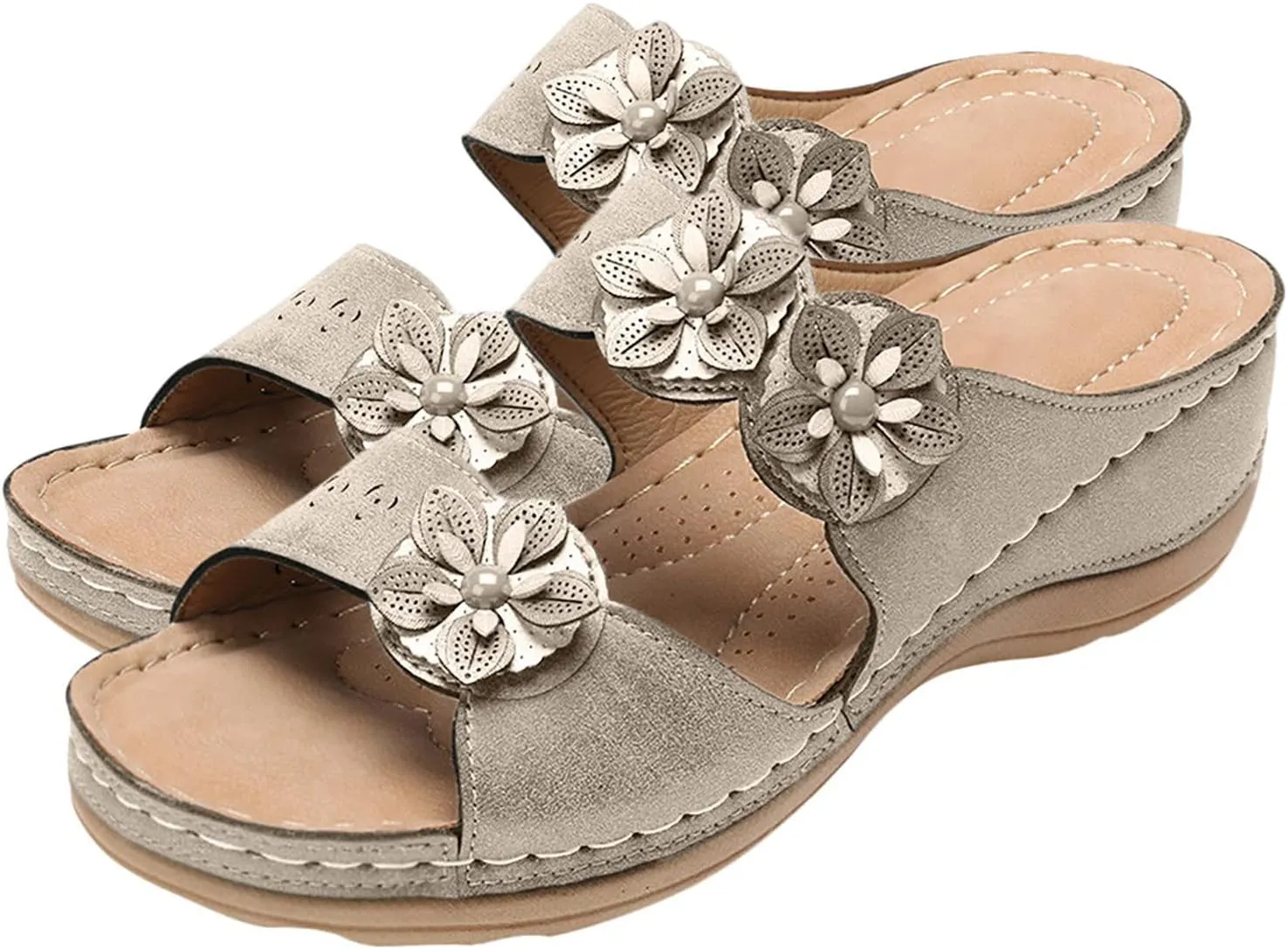 peqiut Casual Sandals Women Platform Sandals for Women Clip Toe Dress Flip Flops Comfortable Casual Sandals