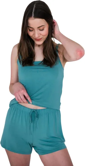 PIPER & MINT Night Sweat Relief - Quick Dry Ultra Soft Cooling Nursing Pajama Tank Top for Women - Built-in Shelf Bra
