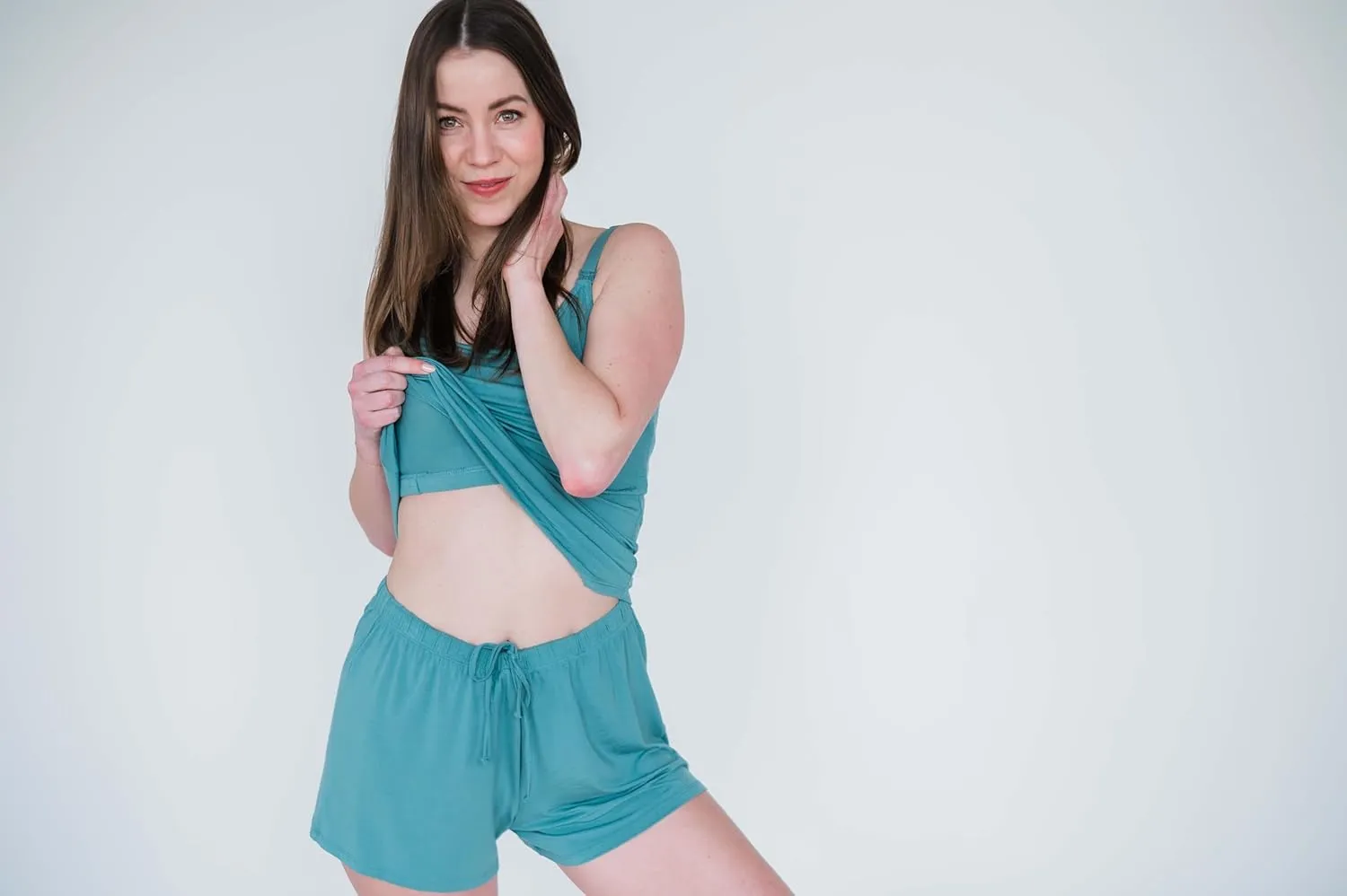 PIPER & MINT Night Sweat Relief - Quick Dry Ultra Soft Cooling Nursing Pajama Tank Top for Women - Built-in Shelf Bra