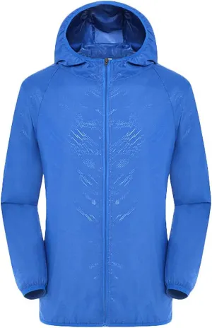 Rain Jacket Mens Waterproof with Hood Packable Lightweight Sun Protection Windbreaker Outdoor Cycling Rain Coats