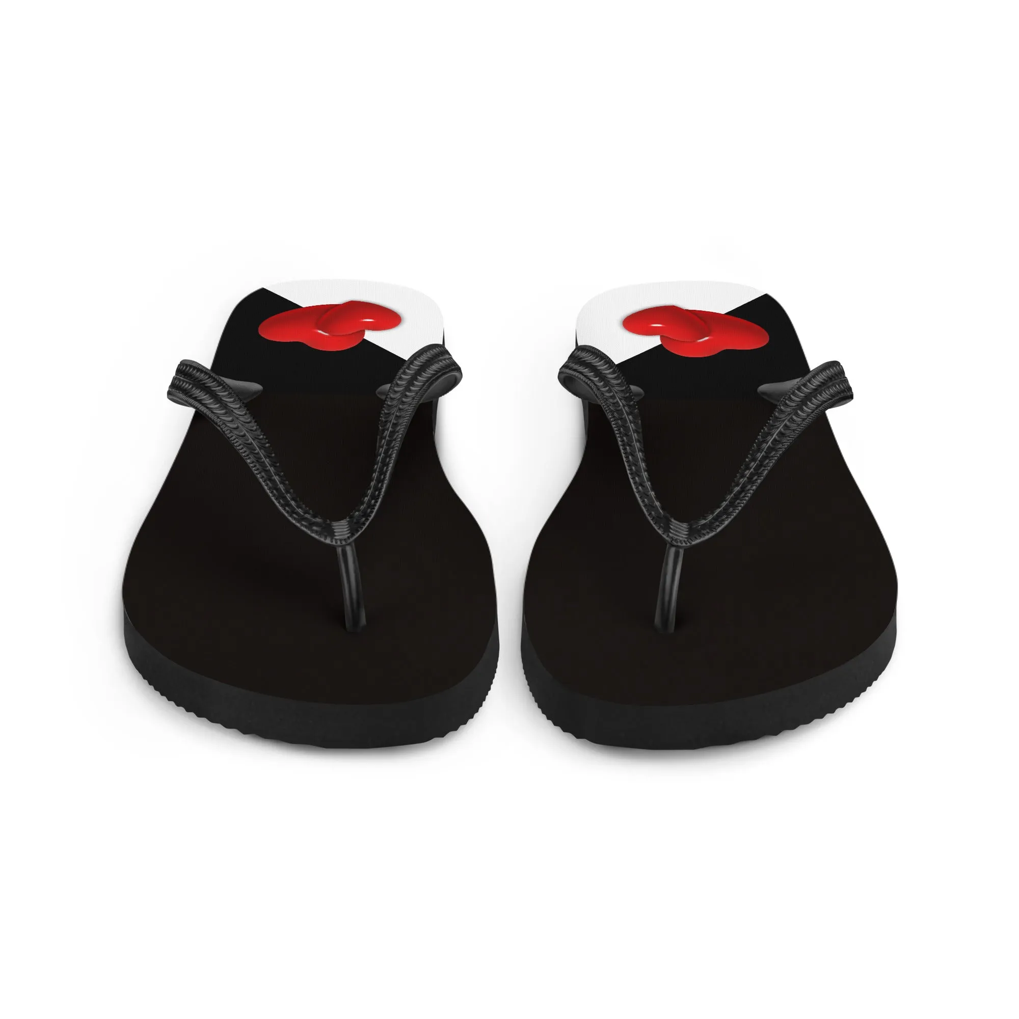 Red, Black & White Hearts  -Designer Flip Flops.