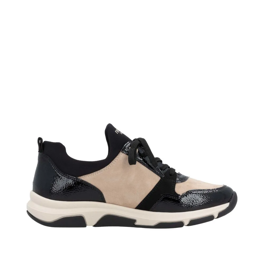 Remonte Ladies Shoes Black/Cream Trainers Sneaker Vegan D1S02-04 sale