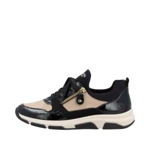 Remonte Ladies Shoes Black/Cream Trainers Sneaker Vegan D1S02-04 sale