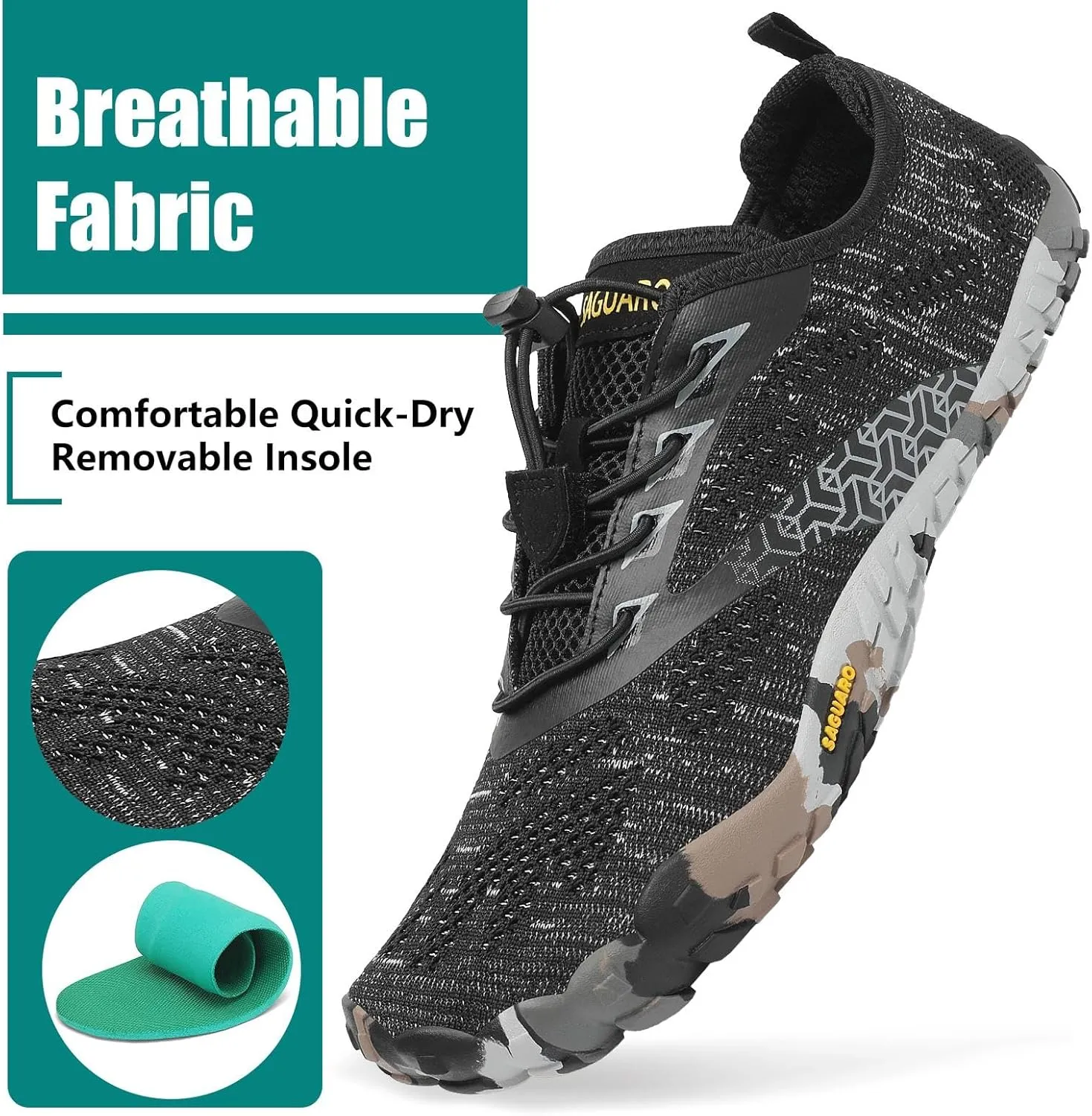 SAGUARO Womens Mens Barefoot Shoes Minimalist Trail Runner Wide Toe Box Zero Drop Outdoor Cross Training Shoe